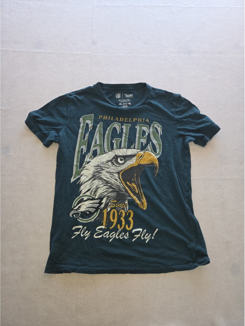 NFL Team Apparel Philadelphia Eagles Youth Medium Shirt Green Football CB1 0018